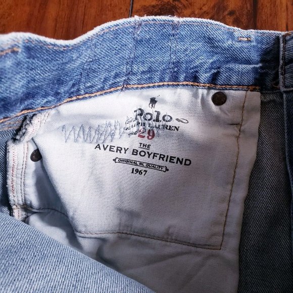 Polo Ralph Lauren Avery Patchwork Boyfriend Rope Dyed Women's Jeans Size 29 - Picture 11 of 12